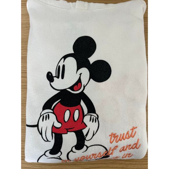 Disney Mickey Mouse Hooded Pullover Sweatshirt Embroidery Front Back Vintage XXS - Picture 15 of 16